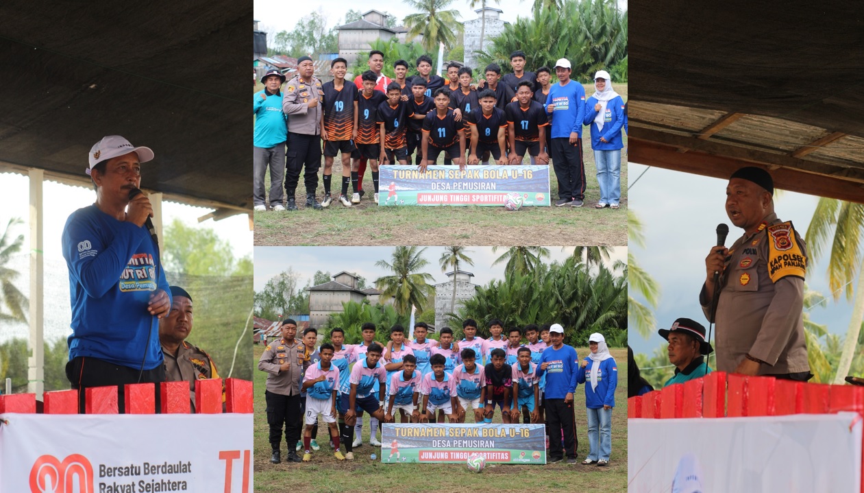 Kapolsek Nipah Panjang Resmi Buka Turnamen Sepak Bola U-16 se-Kabupaten Tanjung Jabung Timur di Desa Pemusiran